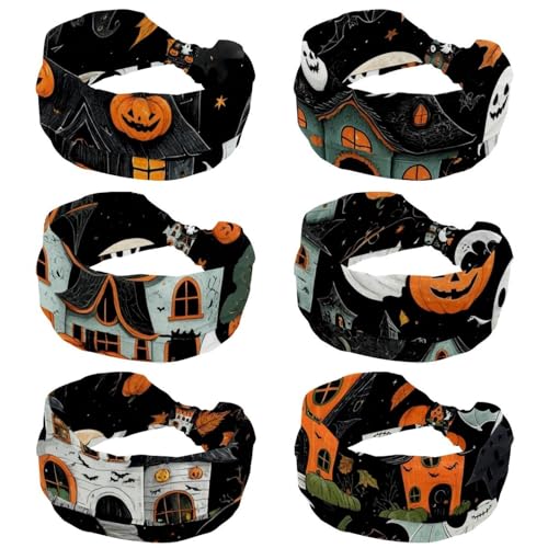Bandeaux pour femmes style Halloween lot de 6 larges élastiques pour sport et soirées