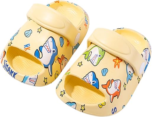 Drecage Toddler Cloud Slides for Boys Girls with Adjustable Back Strap, Non-Slip Quick Dry Kids Shower Shoes Lightweight Slide Sandals for Garden Beach Pool