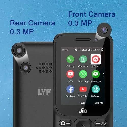 Image of Jio Phone F220 Black 2.4 inch Display, 512 MB RAM,4 GB Memory, 1500mAh Battery (Black, Basic Phone)