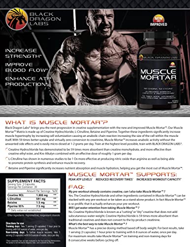 Muscle Mortar Creatine Hcl | Increase Strength & Endurance | 30 Servings #TOP1