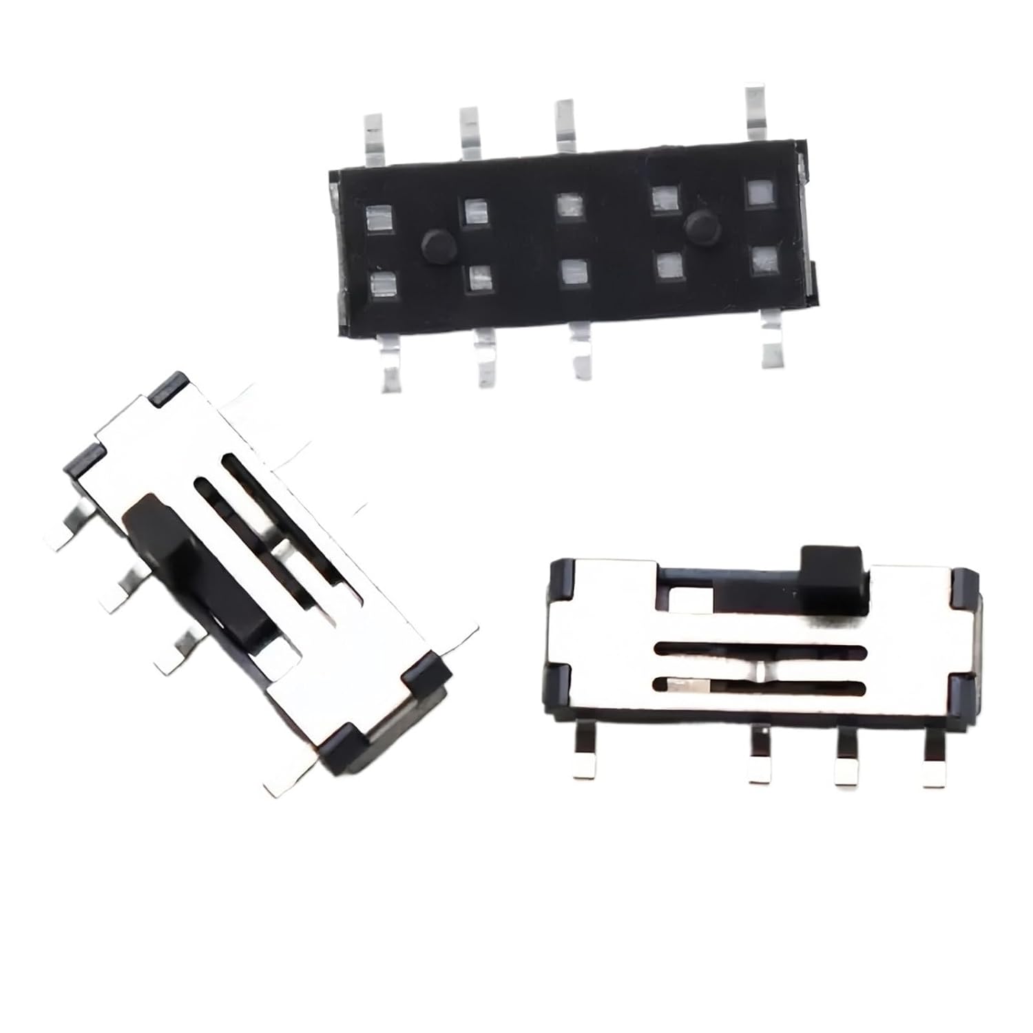 Mini Slide Switch 3.5 * 10 * 1.5mm 8Pin SMD Toggle 2P3T 3Position H=1.0/1.5/2.0/3.0mm MST-23C02 20Pcs(MST-23C02 H3.0MM)