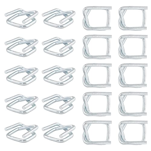 ITROLLE Lot de 20 boucles réutilisables en fil métallique pour cerclage de cordon en polypropylène 1,9 cm, Argenté