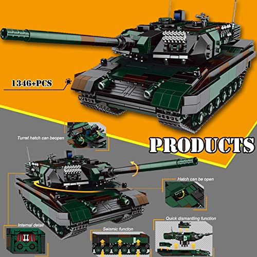 bnwent Panzer-Bausatz - 1:30 Military Series Schwerer Panzer DIY Bausteine Spielzeug Modellbausatz, Geschenke für Kinder… – Bild 4