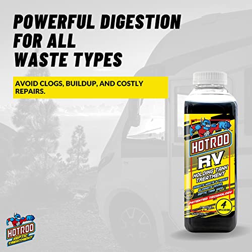 Hotrod RV Holding Tank Treatment - Septic Tank Safe Solution Designed to Eliminates Odors, Break Down Waste, and Help Maintain Tanks - Long-Lasting Formula is Perfect for Recreational Vehicles.