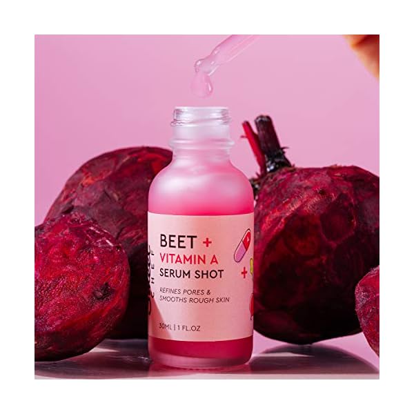 Sweet Chef Beet + Vitamin A Serum Shot Face Serum - Vitamin A (Retinol) Serum for Face with Seaberry Extract - Hydrates + Smooths the Look of Rough Skin and Pores for a Radiant Glow (30ml / 1 fl oz)