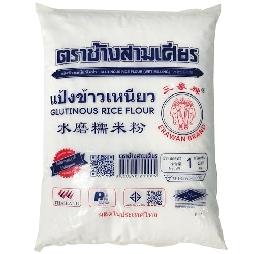 Erawan Glutinous Rice Flour | Premium Sticky Rice Flour for Asian Desserts, Mochi, Dumplings & Sweet Rice Recipes | Smooth Texture for Chewy & Soft Results
