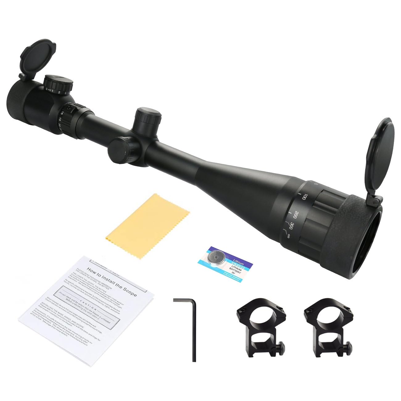 Feyachi RFS-21 Visor TELESCÓPICO, 6-24x50mm Retícula en Forma de Cruz Montar Scope Únicamente para Actividades Deportiv (Montura 22mm)