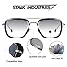 Iron Man Glasses Tony Stark Sunglasses Retro Square for Men Women Sunglasses Downey Silver Frame Transparent Grey Lens (Tony Stark the same color)