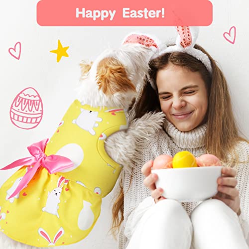 6 Pieces Holiday Dog Dress Easter Puppy Dress Amrican Flag Day Dog Bow Knot Skirts Puppy Birthday Dress For Easter(Medium/ Fit 4-5 Lbs) #TOP6