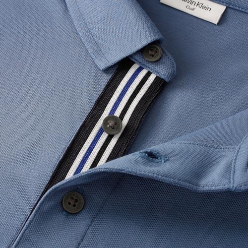 Calvin Klein Mens Campus Sport Golf Polo Shirt - Denim Blue Sport - L - Image 4