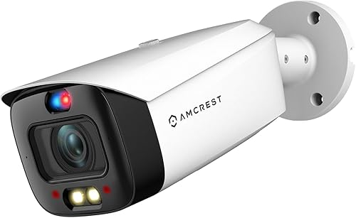 Amcrest Cámara IP POE AI UltraHD 4K (8MP), 4K 30fps, visión nocturna a color de 98 pies F1.0, cámara bala de seguridad para exteriores, detección de