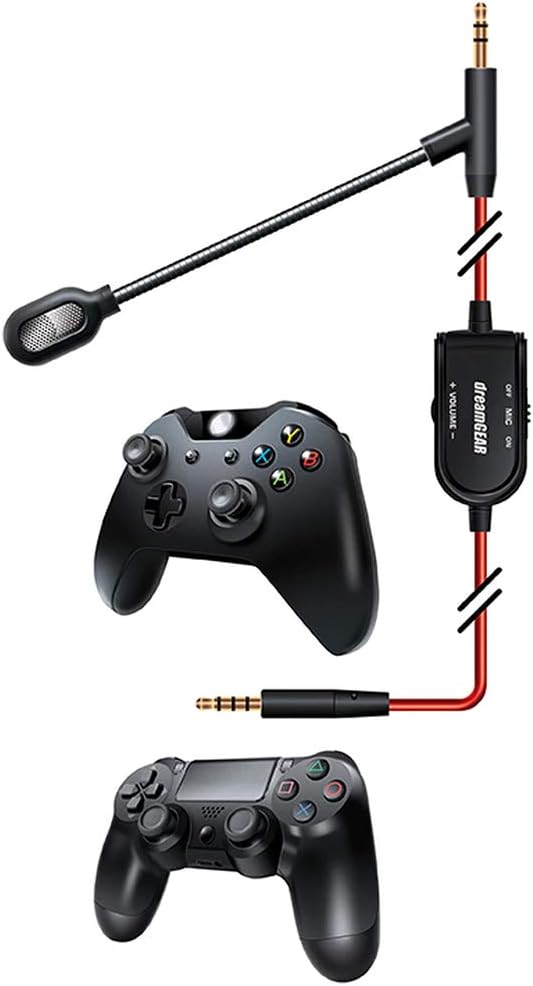 DreamGEAR BOOMCHATTM Audio Cable with Microphone Black/Silver