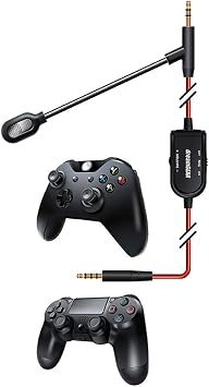 DreamGEAR BOOMCHATTM Audio Cable with Microphone Black/Silver