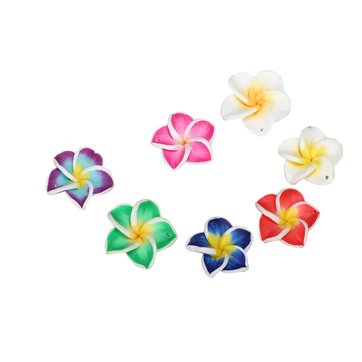 Healifty Polymer Plumeria Flower Hair Decoration Barrettes and Phone Case Decor Accessories for Beach Party Wedding 1.60In Soft Clay Tropical Flower Charms - Image 2