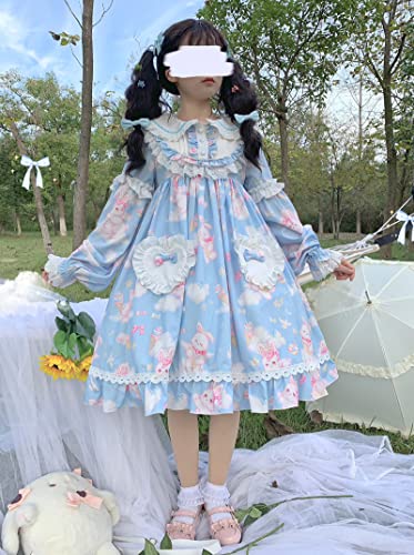 Vestido Kawaii Teens Lolita Princesa Azul Mediano miniatura 2