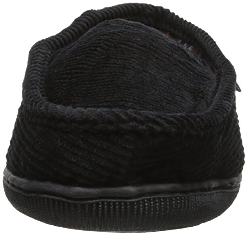 Muk Luks Men's Corduroy Moccasin With Flannel Lining Slip-On Loafer, Black, Medium #TOP1