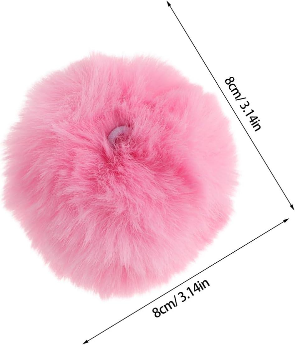BEBEMOKO 30pcs Faux Fur Pom Pom Balls with Elastic Hair Rope for Scarves Gloves, Fluffy Acrylic Polyester Craft Pompoms for Travel and Daily Use, Versatile and Creative Ornamentation