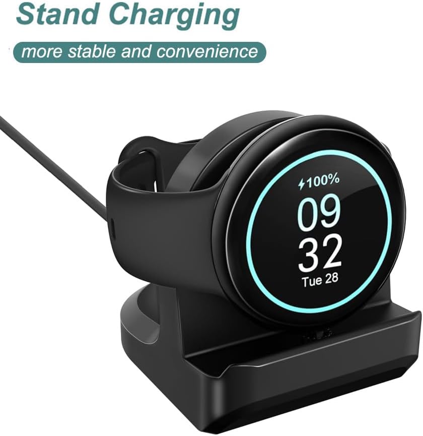 Charger Stand for Google Pixel Watch 3 & 2 Smartwatches | Silicone Charging Stand Dock Holder for Google Pixel Watch 3/2 (Black)