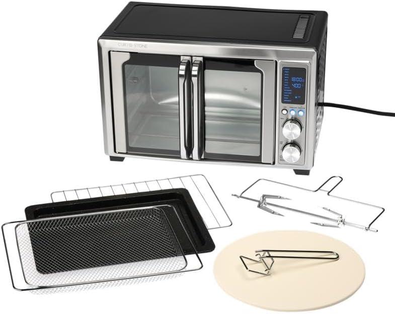 Curtis Stone 32-Quart Digital Airfryer Oven with included accessories