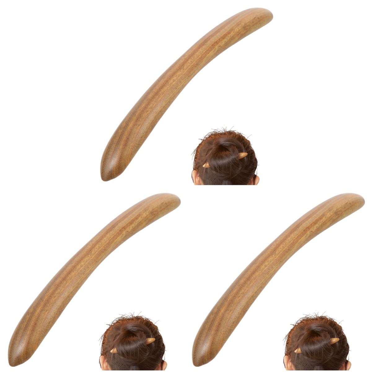 3 Piezas Horquilla Horquilla Palos De Pelo Para Bollos Pinza De Pelo De Las Mujeres Pelo Chino Pelo Yukata Pasador De Moño Retro Decoración Boda Cheongsam Asia Madera Perder