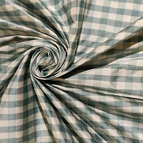 Soie 100% Dupioni Vert Mer 137 cm de large | Tissu au mètre DUPC108[2]