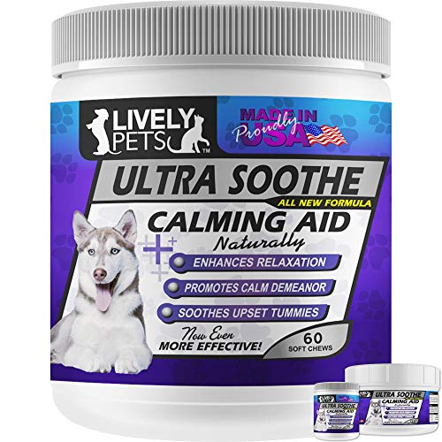 Lively Pets Best Calming Aid for Dogs, Separation Anxiety Dog and Stress Relief During Fireworks, Thunderstorms, Car Rides, and Grooming Visits