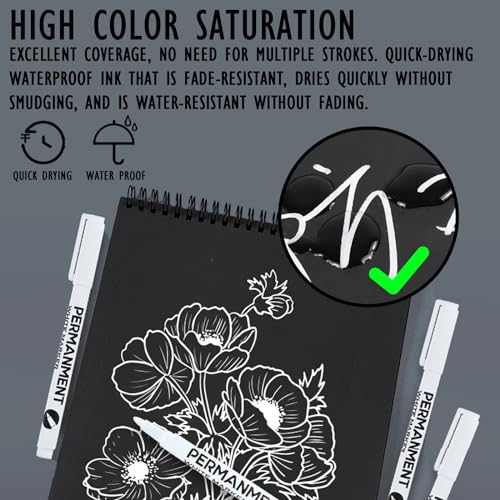 Sugeru 4pcs Stifte-Weißer-1mm Acrylstifte fein,Acrylmarker feine Rundspitze 1mm,Wasserbasiert Lackstift Weiß,Lichtecht und Wasserfest,für Stein,Keramik,Glas,Holz,Leinwand,nahezu alle Untergründe – Bild 5
