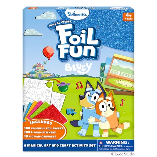 Skillmatics Bluey Foil Fun - Mess-Free Art & Craft Kits for Kids, DIY Creative Activity, Travel Toys, Gifts for Girls & Boys Ages 4, 5, 6, 7, 8 and Up