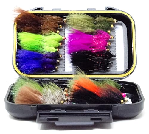 Image of Outdoor Planet Assorted Trout Fly Fishing Lure Pack of 10 /12 /15 /28 /35 /48 /66 Pieces Fly Lure + Double Side Waterproof Pocketed Fly Box