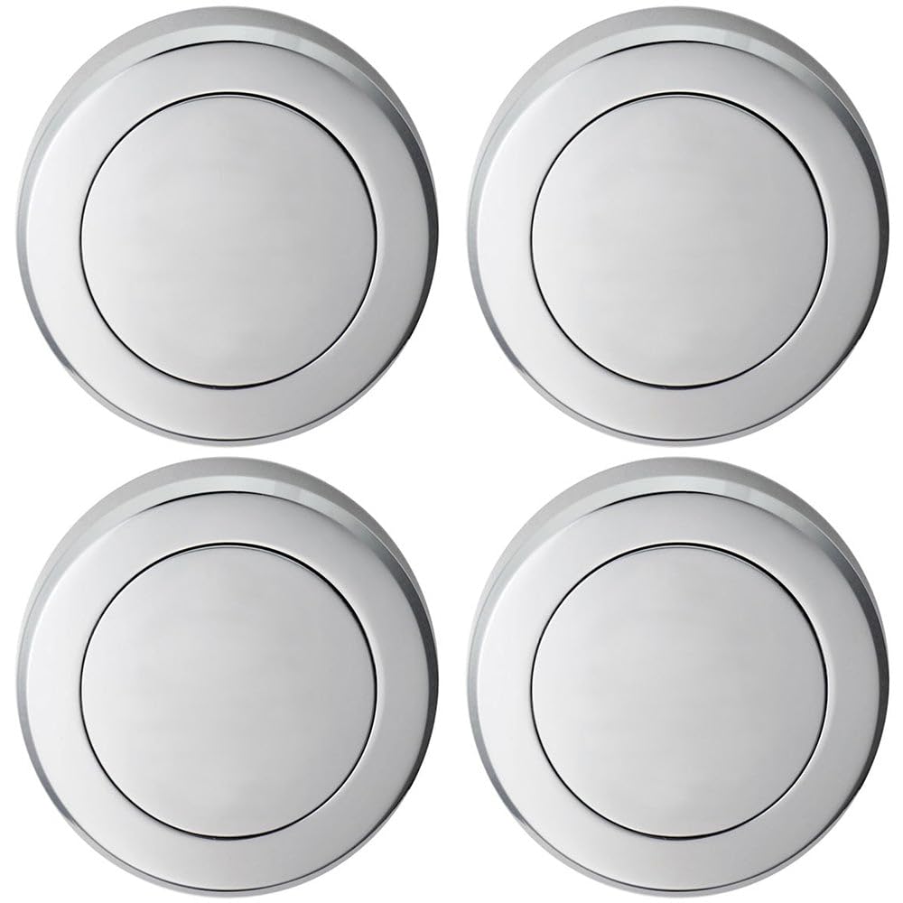 Loops Polished Chrome 4 Pack - Screwless Round Blank Escutcheon Cover - 50Mm Door Key Plate