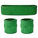 Suddora Green Headband / Wristband Set - Sports Sweatbands for Head and Wrist