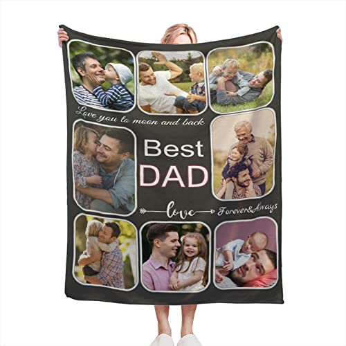 Custom Blankets with Photos, Custom Pet Photo Blankets, Bed Throw Blanket, Collage Picture Throw, from Kid or Adults Photos, for Family Friend Gift (8 Photos)