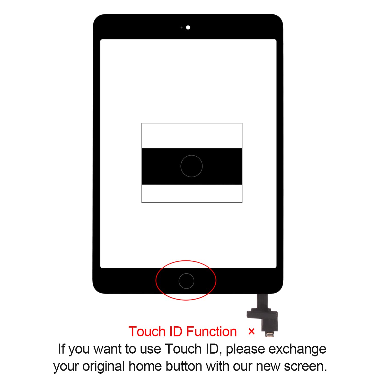 For IPad Mini 1 Touch Screen Replacement A1432 For IPad Mini 2 Digitizer Replacement A1490,A1489