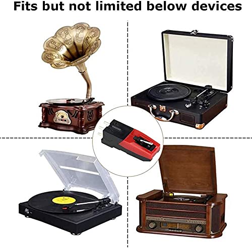 Record Player Needle, Turntable Cartridge With 4 Universal Replacement Stylus Needles, Phonograph Needles for ION Jenson Crosley Victrola Sylvania Turntable Phonograph LP Vinyl Player More brand - Thumbnail 3