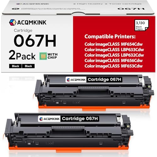 Image of Cartridge 067H CRG067H Toner Cartridge Black Replacement for Canon 067H Color imageCLASS MF656Cdw LBP633Cdw LBP632Cdw MF653Cdw MF654Cdw Printer Ink, 2 Pack