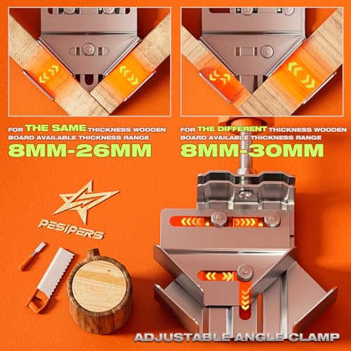 Pesipers 2 braçadeiras de canto para marcenaria, durável resistente à ferrugem e à corrosão, braçade