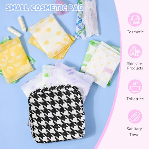 Image of Period Bag for Teen Girls, Canvas Sanitary Napkin Storage Bag with Zipper, Portable Menstrual Pad Bag Tampon Holder for Purse