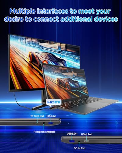 Laptop 16GB RAM LPDDR4 512GB SSD 15,6 Zoll UHD Intel Celeron N5095 Prozessor Computer mit Touch ID Type C USB 3.0 Bluetooth 4.0 WiFi5… – Ansicht 6