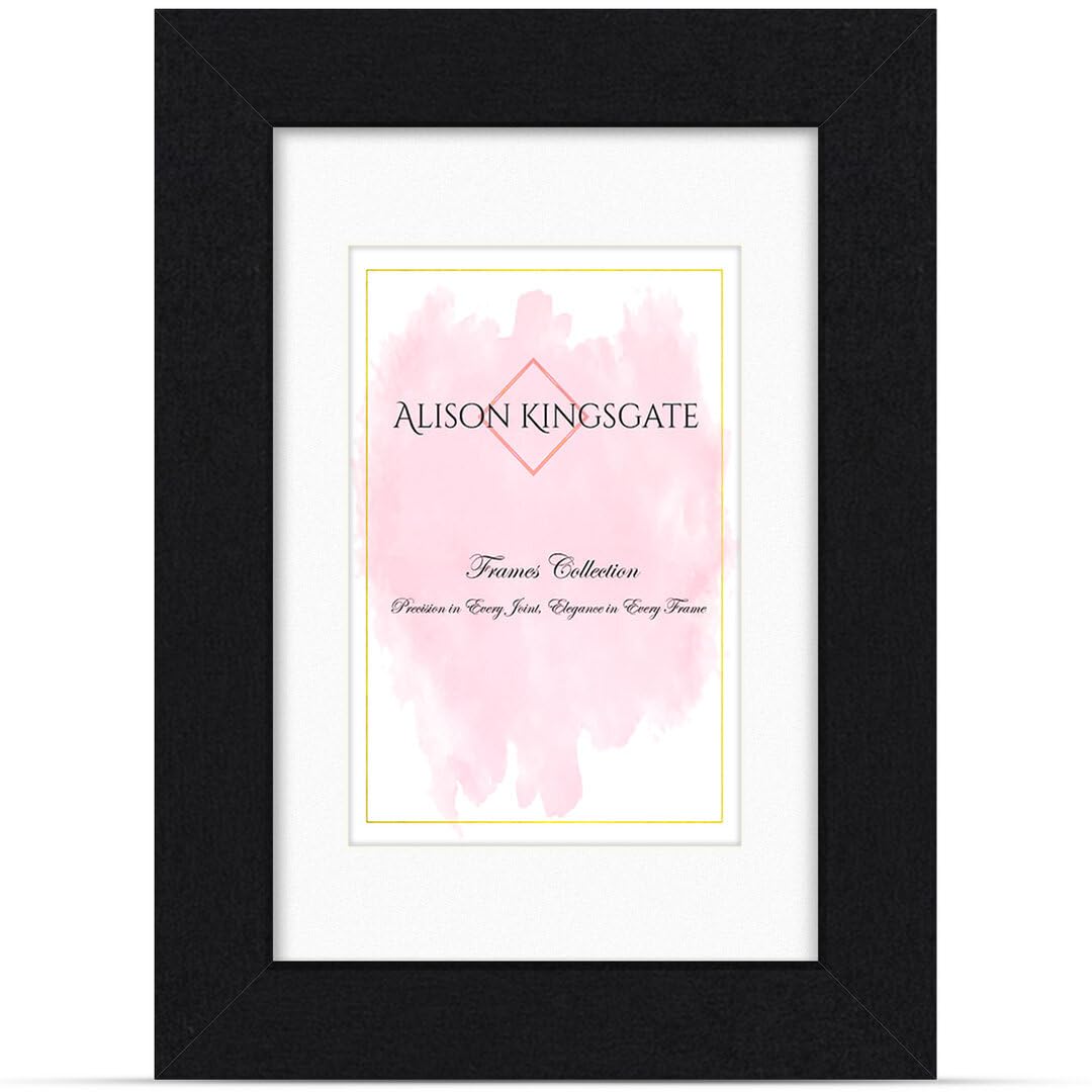 Alison Kingsgate 6X4 Matte Black Picture Frame with Mount for 3.5X5 Photos