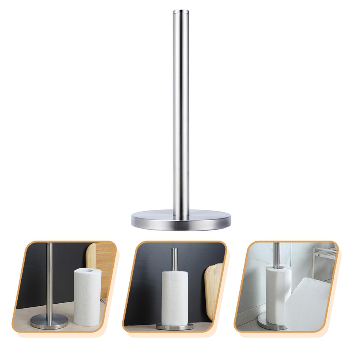 Porta Carta da Cucina Verticale in Acciaio Inox 1 Pezzo
