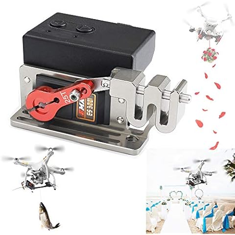 RCGEEK Compatible DJI Phantom 4 Drone Clip Drop Kit Payload Delivery Drop Transport Device Drone Release Fishing Bait Carrying Wedding Proposal Device Double Release Thrower Pin Phantom 4 Pro/Adv/Pro+ Cover