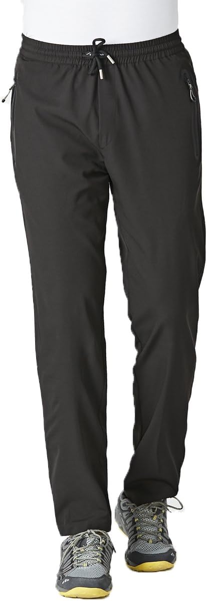 Gopune Men's Lightweight Hiking Running Sweatpants Quick Dry Outdoor Athletic Casual Pants with Zipper Pockets - Image 3