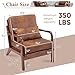 Mid Century Modern Accent Chair Set of 2 Living Room- Comfy Solid Wood Arm Chair with Lumber Pillow Lounge Decorative Brown Leather Office Side Chair Bedroom Reading Nook Sillas De Sala Microfiber