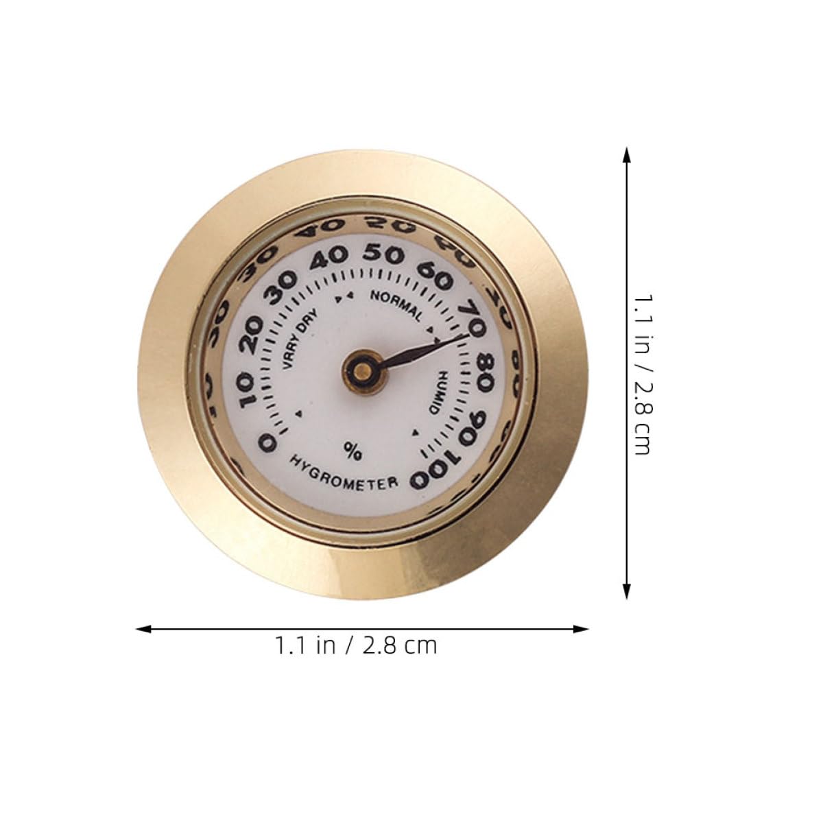 Mechanical Humidor Hygrometer for Cigar Box, Round Analog Cigar Humidor Humidity Gauge, Metal Mini High-Precision Humidity Meter for Tobacco Storage