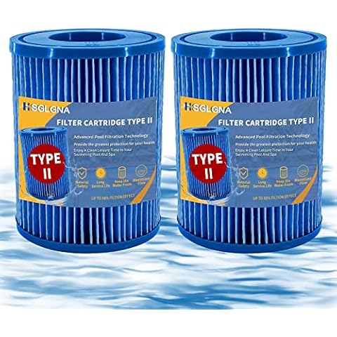 HSGLGNA Filter cartridges for pool type II pool filter cartridge, filter type II for Bestway 58094, compatible filter element, swimming pool accessories, for Bestway (2 pieces) Cover