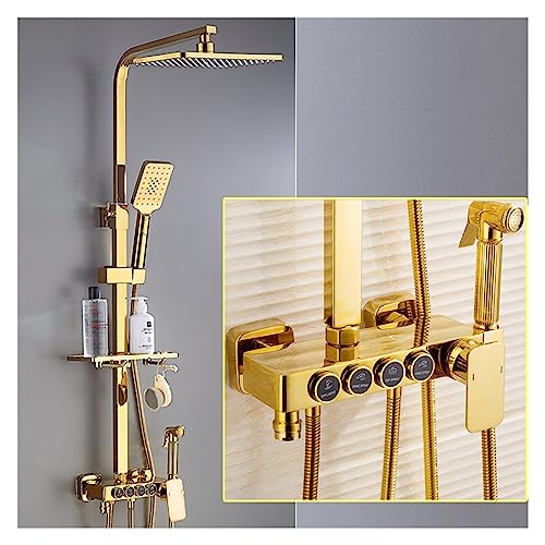 Ensemble de douche numérique or noir contre les variations thermiques - 2
