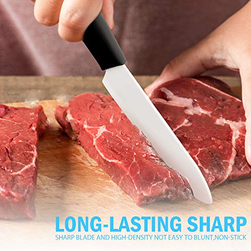 Ceramic Knife Set,Five Piece 6" Chef Knife, 5" Utility Knife, 4" Fruit Knife, 3" Paring Knife, 1'' Vegetable Fruit Peeler, Rust Proof And Stain Resistant, Kitchen Chef Knife Sharp Set (Black) #TOP6