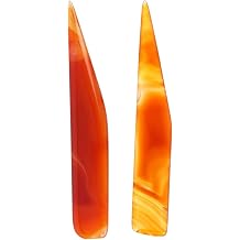 MerciL 2pcs Hand Craft Polisher, Agate Polishing Burnisher Gold Leaf Burnishing Tools Agate Polishing Tool Agate Knife Agate Care Tool for Gold Sliver Jewelry Making Carving 9mm, random, HW10G445
