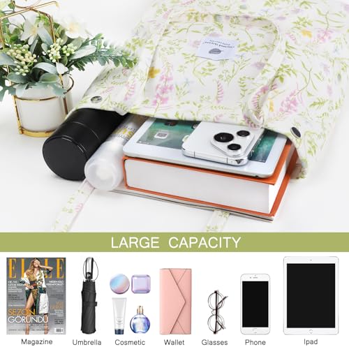 Image of Ayieyill Corduroy Tote Bag for Women Canvas Shoulder Cord Purse with Inner Pocket