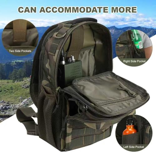 Image of Rover Sling Pack Tactical Shoulder Sling Bag Backpack with Bottle Holder Crossbody Chest Bag, Woodland